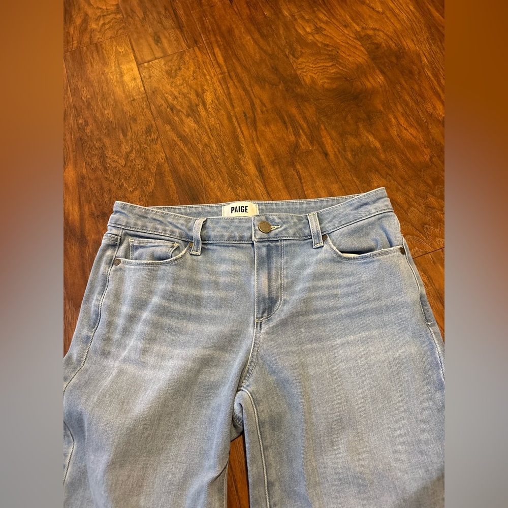 Paige Skyline Bootcut Jean Raw Hem Divine Distressed Size 29 - Picture 3 of 4